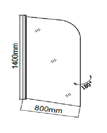 Шторка на ванну Grossman GR-100P (140x80), прозрачное стекло